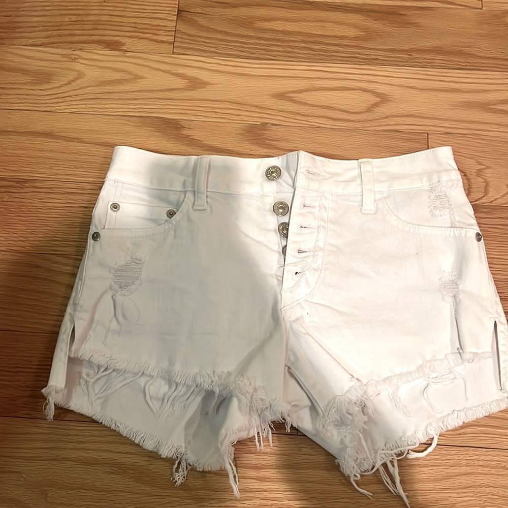 XS white tight shorts